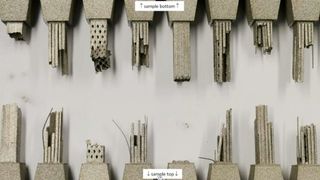 Beispielhafte Aufbau-Strategien für großvolumige Bauteilgeometrien am Beispiel eines modifizierten Handgriffsegments. Die Geometrie wurde für den WAAM-Prozess (Wire Arc Additive Manufacturing) angepasst. (Bild: Fotec)