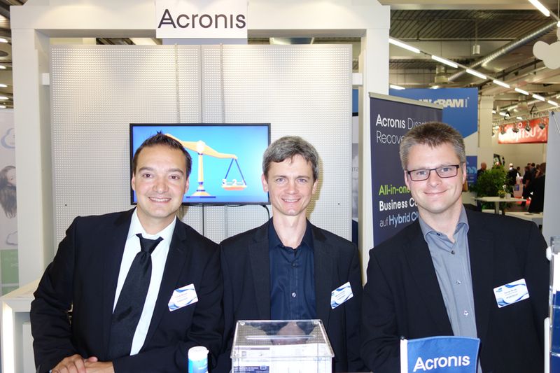 (v. l.) Tobias Motzet, Marcel Henker und Daniel Model, Acronis (Bild: IT-BUSINESS)