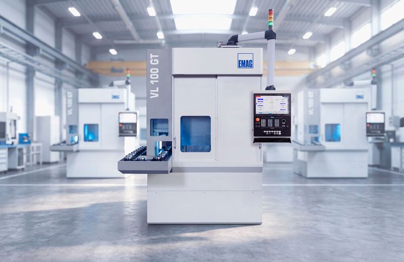 Whether for turning or grinding operations – the VL 100 GT offers the flexibility to utilize virtually all machining technologies.  (Source: Emag)