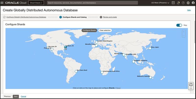 Mit Oracle Globally Distributed Autonomous Database lässt sich eine einzelne logische Datenbank in mehrere, global verteilte Shards aufteilen.