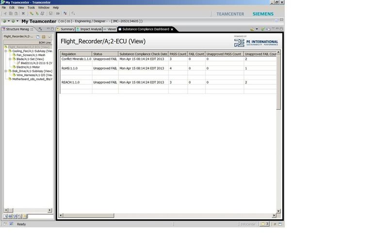 Formular zur Stoffdeklaration für Hersteller in Teamcenter. (Bild. Siemens PLM Software)