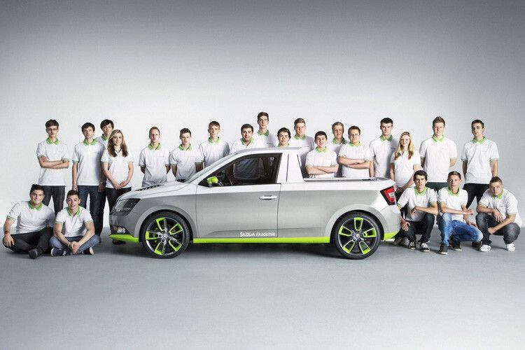 Projekt „Azubi-Car“: 23 technische Azubis des tschechischen Herstellers schufen ihr Traumauto in Teamarbeit. Heraus kam die Pick-up-Studie „Funstar“. (Foto: Skoda)