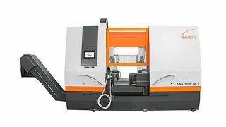 Der EMO-Auftritt von Kasto wird, wie zu erwarten ist, von Sägesystemen dominiert. Zu sehen gibt es etwa die Kastotec AC 5 für automatische Geradschnitte, die Materialabmessungen von 630 × 530 Millimeter bearbeiten kann. Aber das ist noch nicht alles, was präsentiert wird ... (Bild: Kasto)
