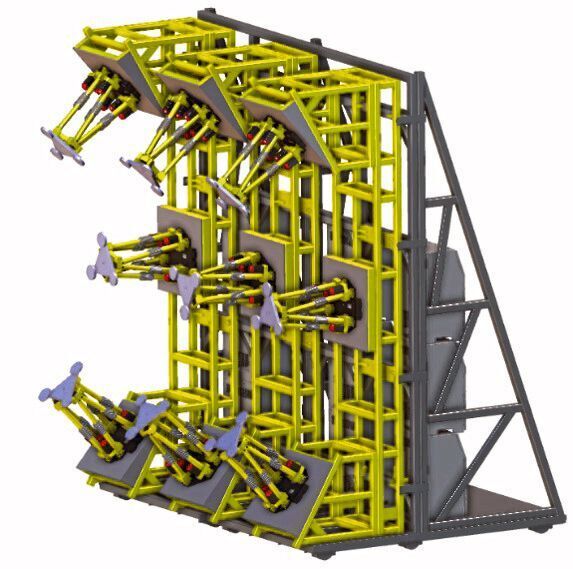 A digital model of the pilot plant for positioning CFRP fuselage shells. (Cenit)