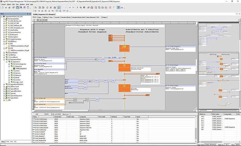 Screenshot logi.DOC:  Dokumentationswerkzeug zur Bearbeitung, Verwaltung und Simulation von Funktionsplänen

 (Bild: logi.cals)