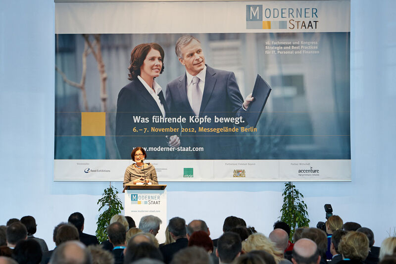 Sprach zur Eröffnung in Berlin: Johanna Mikl-Leitner, Bundesministerin für Inneres, Republik Österreich (Foto: MODERNER STAAT / Behrendt und Rausch)