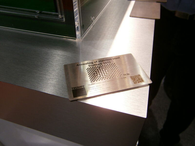 Noch ein Beispiel, wie Metalloberflächen mit dem TruMark bearbeitet werden können. (Bild: Königsreuther)