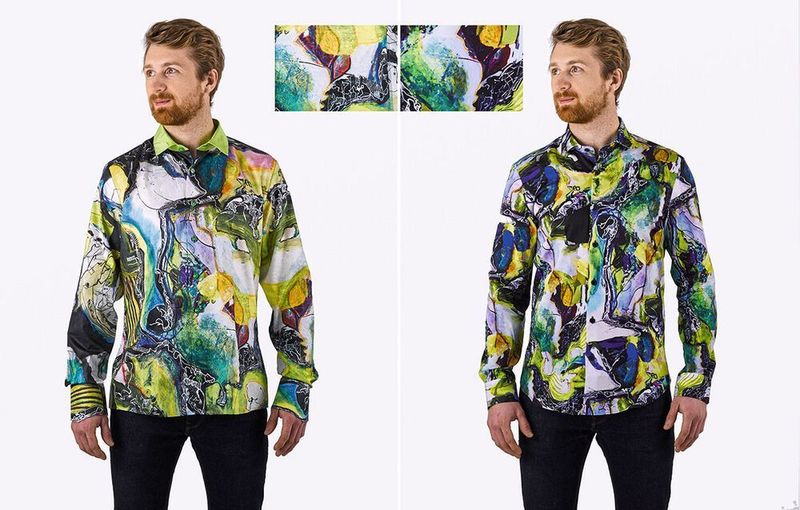 Ebenfalls ausgezeichnet wurde das Germens Künstlerhemd „Alnuso“. Die Plagiate wurden hergestellt von der Gabano Fashion Design Agency (Türkei) und vertrieben über die Gabano UG (Melle, Deutschland). Beim gezeigten - und vielen weiteren Gabano-Plagiaten - wurden Farben, und die den Gesamteindruck prägenden Kunst-Motive, nahezu eins zu eins übernommen. Dabei wurden lediglich die Anordnung und winzige Details verändert, beziehungsweise gedreht. (Aktion Plagiarius e.V.)