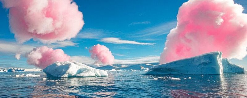 Wolken bestehen nicht aus Zuckerwatte, aber tatsächlich spielen Zuckermoleküle eine Rolle bei der Wolkenbildung. Warum dies gerade in der Meeresregion um die Antarktis wichtig ist, haben Forscher vom Tropos untersucht. (Symbolbild)(Bild:  ideogram.ai / KI-generiert)
