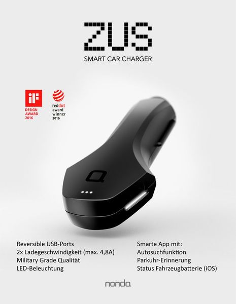 One Gold-Legierung gibt es den Nonda ZUS Car Charger für rund 30 Euro. (Nonda)