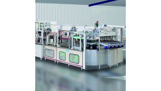 Die FL515 von SN Maschinenbau ist die weltweit erste horizontale Rundläufermaschine mit einer Ausbringung von bis zu 600 Beutelverpackungen pro Minute.  (Bild: Siemens)