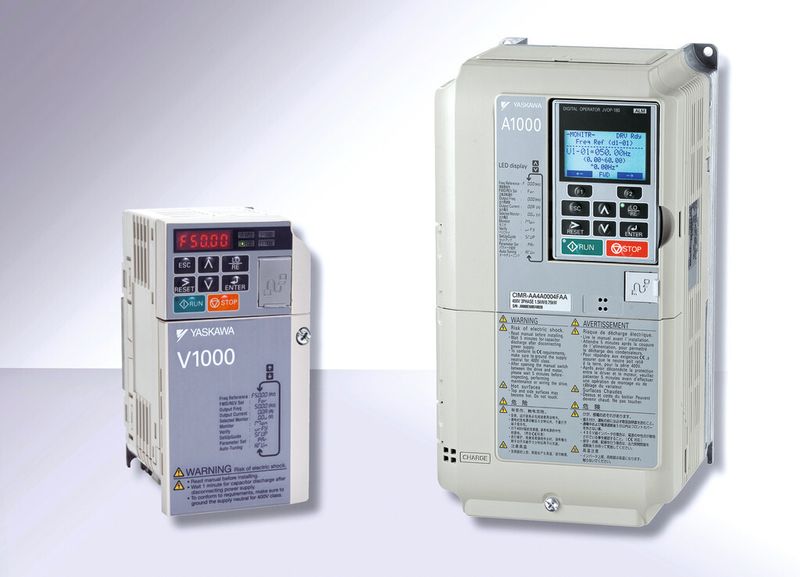 Die Frequenzumrichter mit hochdynamischer Stromvektorregelung treiben sowohl Asynchron- als auch Permanent-Magnet-Synchronmotoren im Leistungsbereich 100 W bis 15 kW optimal an. (Bild: Yaskawa)