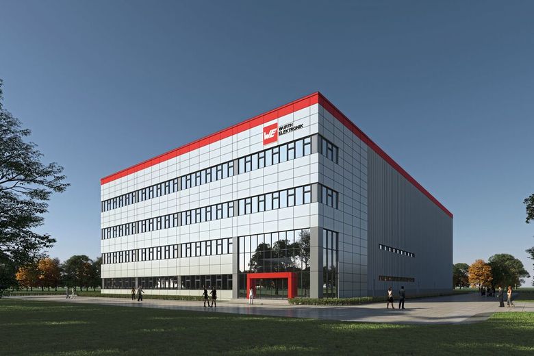 Bild 1:  Einer von mehreren weltweiten Fertigungsstandorten ist das Werk im chinesischen Shenyang. Nach dem Baubeginn im September 2021 wurde das Werk mit einer Nutzfläche von mehr als 11.000 m2 im Juli 2023 eröffnet. (Bild: Würth Elektronik)