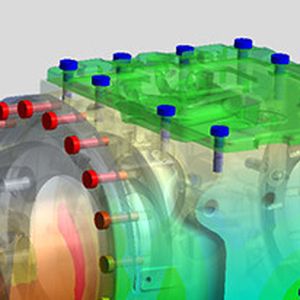 Die "Produktlebensdauer komplexer 3D-Volumenstrukturen" wird am Beispiel der Festigkeit eines verschraubten Gehäuses berechnet.