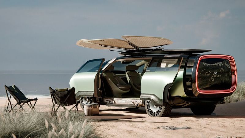 Das Heck lässt sich ausziehen, was für mehr Platz im Innenraum sorgt. Außerdem gibt es ausklappbare PV-Module. (Bild: Chery International)