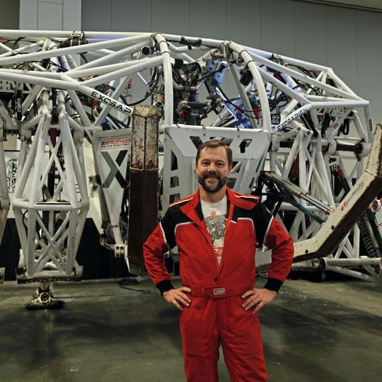 Sicher eines der Highlights an der 3DExperience World: Jonathan Tippett (Gründer und CEO der Exosapien Company), der auch mit der ETH Zürich zusammenarbeitete im Rahmen seiner Entwicklungsarbeit. (Bild:  Matthias Böhm)