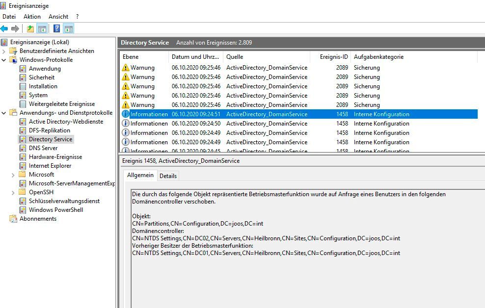 10 Tipps für FSMORollen und den globalen Katalog in Active Directory
