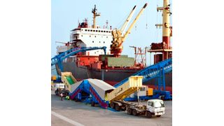 Mobiler Shiploader mit Samson Material Feedern  (Bild: Samson)