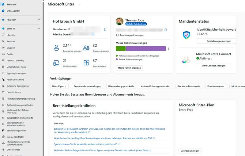 Identitäten liegen häufig in der Cloud, wie in Entra ID. Der Schutz sollte nicht vernachlässigt werden. (Bild: Joos - Microsoft)