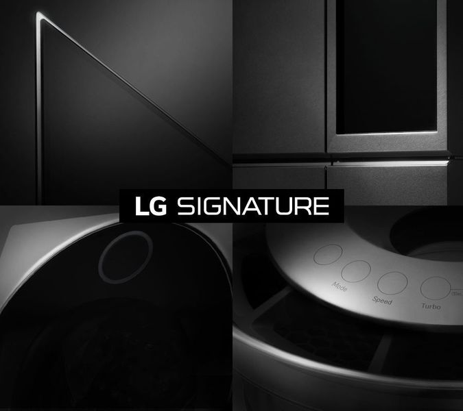 LG stellte eine neue Marke namens Signature vor, die von der IT über die Waschmaschine viele Geräte umfassen soll und sich durch clevere Steuerungsmechanismen sowie exklusives Design auszeichnen soll. (Bild: )