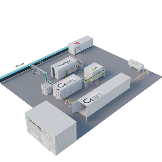 Bei dem Projekt Leuna 100 geht es um ein neuartiges und effizienteres Verfahren, um grünes Methanol herzustellen. Bei dem Projekt Leuna 100 geht es um ein neuartiges und effizienteres Verfahren, um grünes Methanol herzustellen.