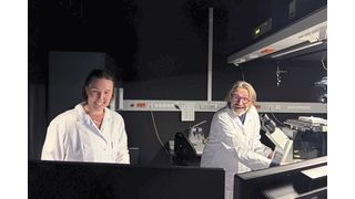 Anna Gaugutz und Prof Gerhard Schütz von der TU Wien waren mit beteiligt, eine neue Mikroskopiemethode zu entwickeln. (Bild: TU Wien)