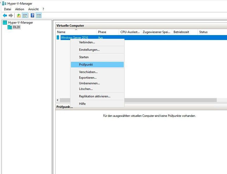 Mit Prüfpunkten lassen sich virtuelle Server bei Bedarf wiederherstellen. (Joos / Microsoft)