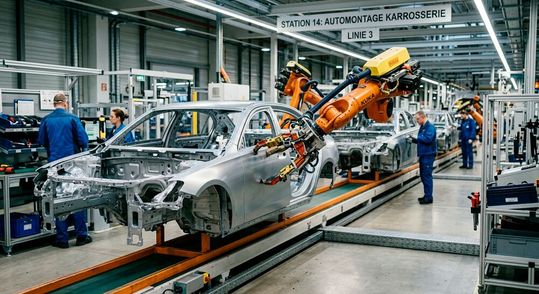 Bedenklicher Schwund! Dieses Bild könnten mal der Blick in gute alte Zeiten werden. Denn der Automobilindustrie in Deutschland geht es noch immer nicht gut. Hinzu kommt, dass nirgends schneller Jobs verloren gehen, als in dieser Branche, wie Experten jetzt mahnen ...(Bild:  KI-generiert)
