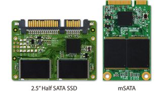 Die nur wenige Millimeter dünnen Half-Slim-SSDs passen an jede Standard-SATA-Schnittstelle. (Archiv: Vogel Business Media)