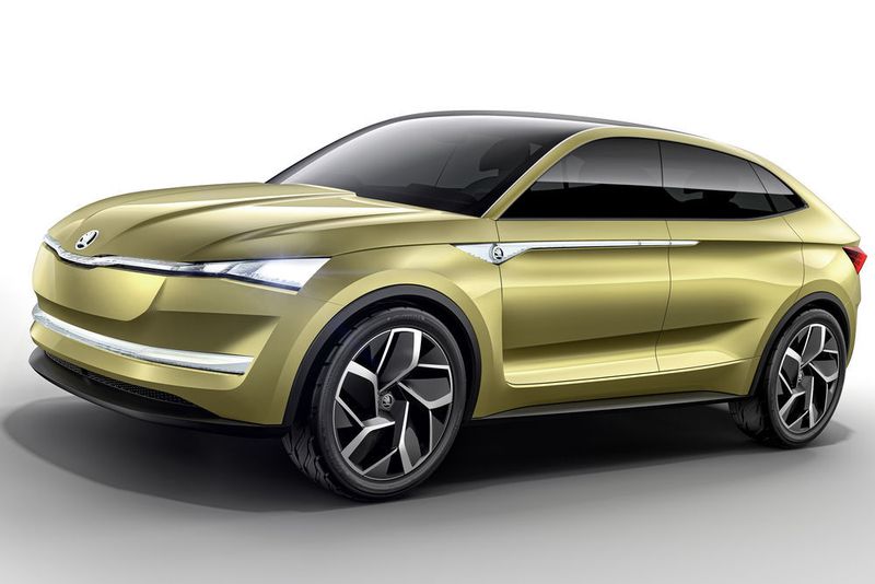 Das Design der Studie ist durchaus futuristisch zu nennen, auch wenn nicht alles in Serie gehen wird. Auffällig sind beispielsweise die schmalen Lichtbänder in der Front. (Skoda)