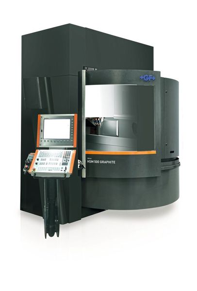 Mit der Mikron Mill S Graphite und der neuen HVC140-Spindel von Step-Tec mit 42 000 U/min können Graphitformhersteller eine breite Palette von Materialien bearbeiten und über die schnelle Trocken- und Nassgraphitbearbeitung hinaus eine langfristige Präzision realisieren. (GF Machining Solutions)