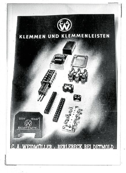 Umschlagseite des ersten Katalogs von Weidmüller (Weidmüller)