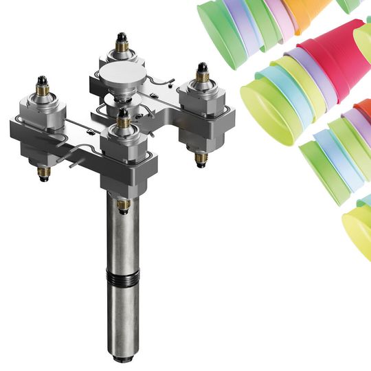 The new Xp nozzle series from Oerlikon HRS Flow enables face-to-face assembly in compact stack moulds. The new Xp nozzle series from Oerlikon HRS Flow enables face-to-face assembly in compact stack moulds.