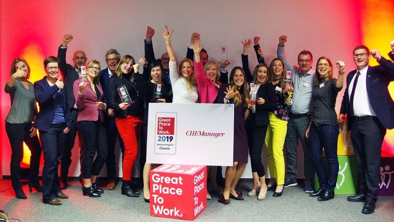 Die Siegerunternehmen bei der Premiere des Wettbewerbs zur Auszeichnung der besten Arbeitgeber in der Chemiebranche. (Great Place to Work)