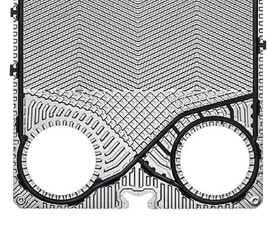 Das originelle Zackenmuster der Wärmeübertragerplatte bringt eine verbesserte Strömungsturbulenz und eine vergrößerte Wärmeübertragerfläche.(Bild:  Hexonic)