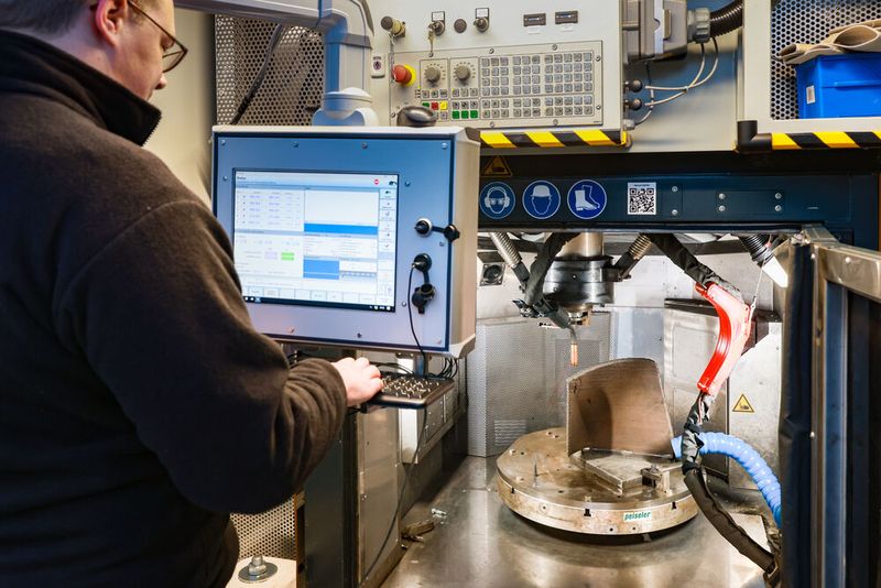 Programmierung für die Fertigung eines Rührflügels, der auf dem Peiseler-Rundtisch in der Mobile Smart Factory montiert ist. (Bild: Peiseler/Ulrich Perrey)