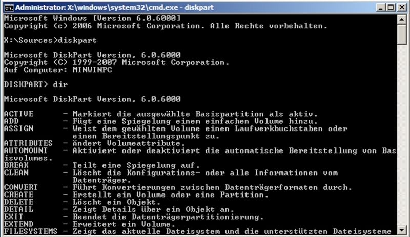 Mit DISKPART können die für Bitlocker benötigten Partitionen erstellt werden. (Archiv: Vogel Business Media)