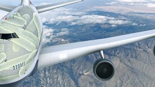 Auf Materialien in den Kabinen von Flugzeugen finden sich harmlose und nicht harmlose Keime (Symbolbild). (Pixabay/ TayebMEZAHDIA, geralt)