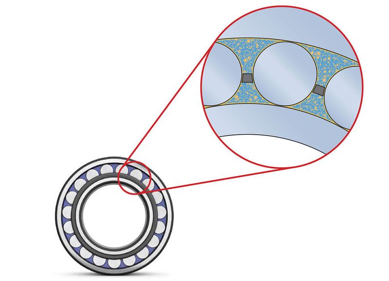 Solid Oil füllt den freien Raum im Lager komplett aus und minimiert das Korrosionsrisiko sowie die Kondensatbildung. (Bild: SKF)