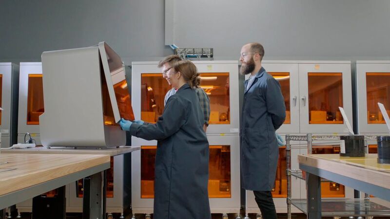The New Balance team with Formlabs 3D printers. (Formlabs)