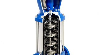 Die Erweiterung der Baureihe E-SV vertikale Mehrstufenpumpe umfasst die Ausführungen „Niedriger NPSH“, „Hochdruck“ und „Hochtemperatur 150°C bzw. 180°C“. (Bild: Xylem)