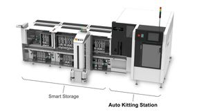 Die Auto Kitting Station von Fuji automatisiert das Bestücken von Feedern mit Gurtrollen. (Bild: Fuji Europe Corporation)