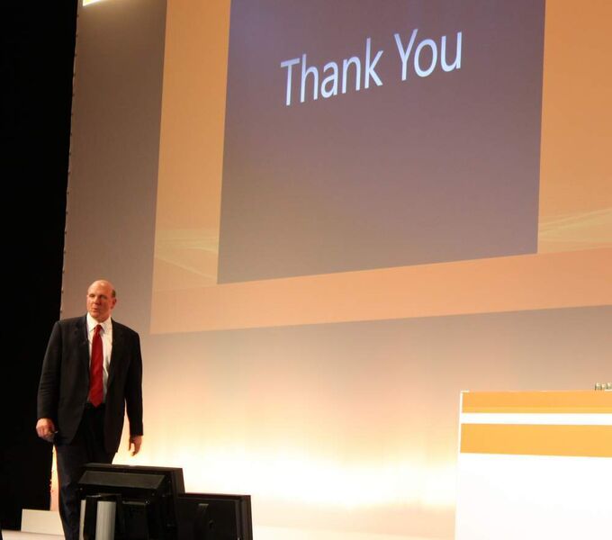 Microsoft-CEO, Steve Ballmer, bedankte sich bei den Partnern. (Archiv: Vogel Business Media)