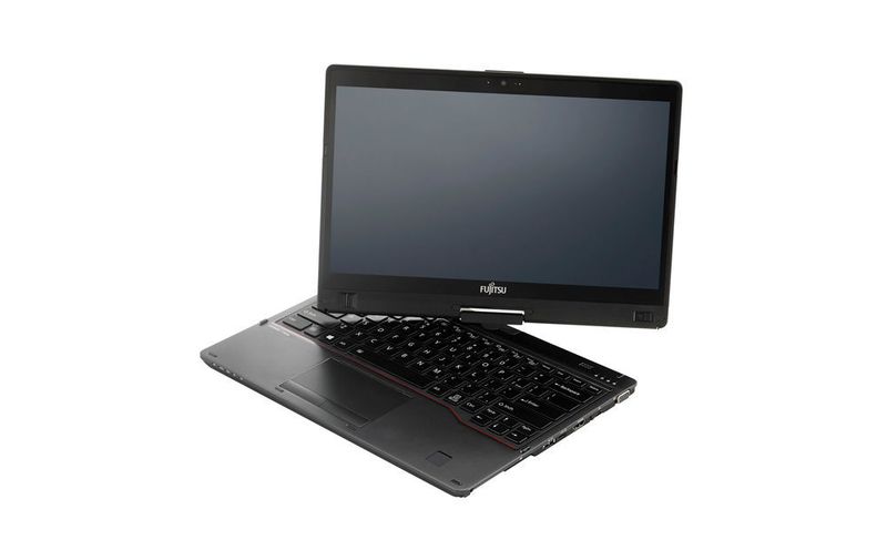 Das Lifebook T938 ist ein klassisches Fujitsu-Convertible mit vertikal drehbarem 13,3-Zoll-Display. Es ist auch mit einem Handvenensensur für eine sichere biometrische Anmeldung lieferbar. (Fujitsu)