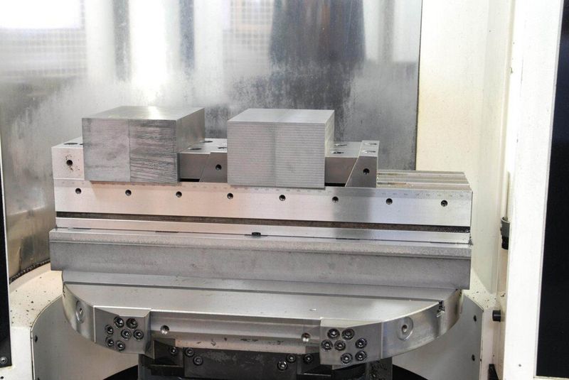 Eigenlösung von Fleischer: Spann-Aufbau für größtmögliche Freiheiten des Bearbeitungskopfes. (Bild: Röhm, Applikation Fleischer)