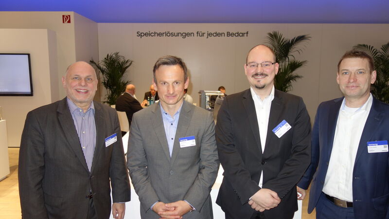 Das Samsung Storage Team, (v. l.) Frank Kalisch, Wojtek Rudko, Marcel Binder und Carsten Müller. (Bild: IT-BUSINESS)