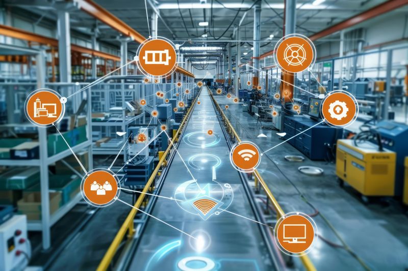 Large-scale or rapidly growing IoT scenarios in factory automation can often only be implemented using conventional cabling with considerable infrastructure costs. Wireless technologies can offer great added value when used in a complementary and sensible way.(Source:  © JK_kyoto - stock.adobe.com / AI-generated)