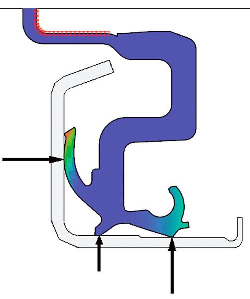 Bild 6: Einbausimulation mit dem SKF Seal Designer ohne Zugfeder. (Bild: SKF)