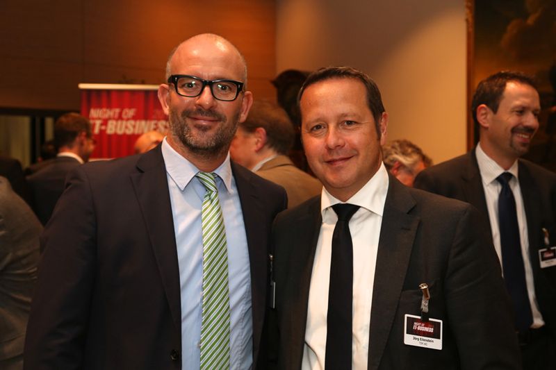 Sven Hommel, EMC (l.), und Jörg Eilenstein, TIM AG (IT-BUSINESS)