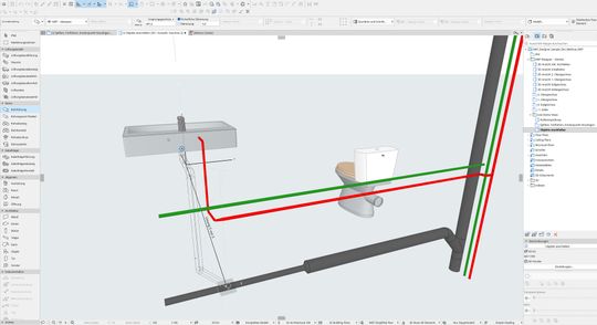 Nach der Datenübergabe an MEP Designer wird hier die detaillierte Trassenplanung durchgeführt. (Bild:  Graphisoft)